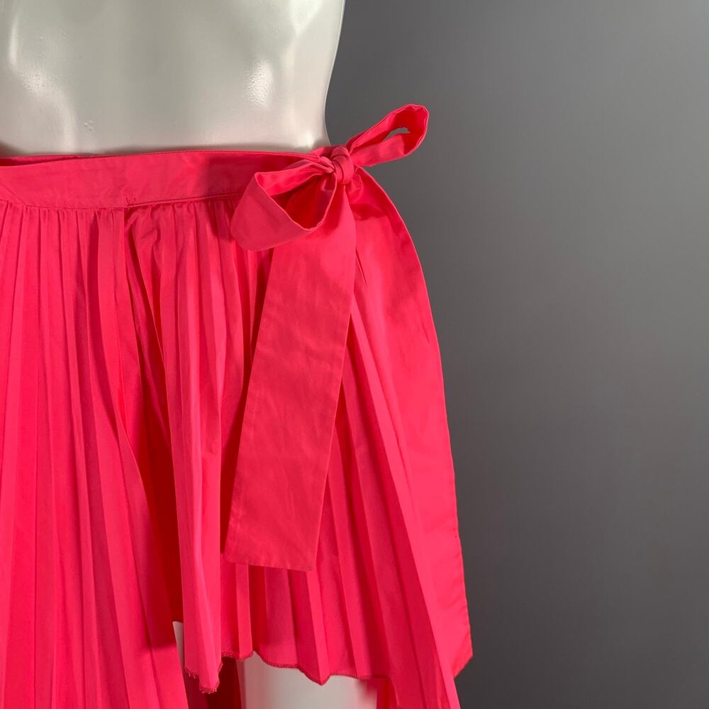 VALENTINO Size XS Pink Polyester Pleated Asymmetrical Skirt - Picture 2 of 7